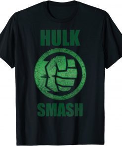 2021 Marvel Hulk Smash Fist Circle Logo Green Stone Poster T-Shirt