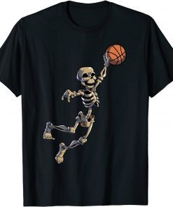 Official Basketball Skeleton Halloween Men Boys Basketball Halloween Shirt