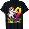 Tee Shirt 9 Years Old Birthday Unicorn Flossing 9th Birthday Unicorn