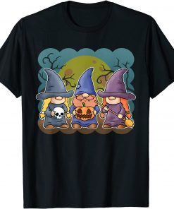 Funny Halloween Gnomes Shirt Cute Autumn Pumpkin Fall Knomes T-Shirt