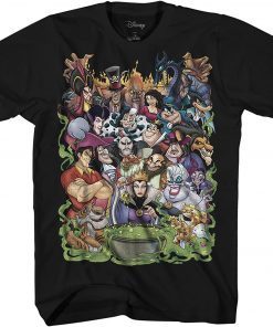 Disney Villains Men's Group Collage Graphic Unisex Shirt