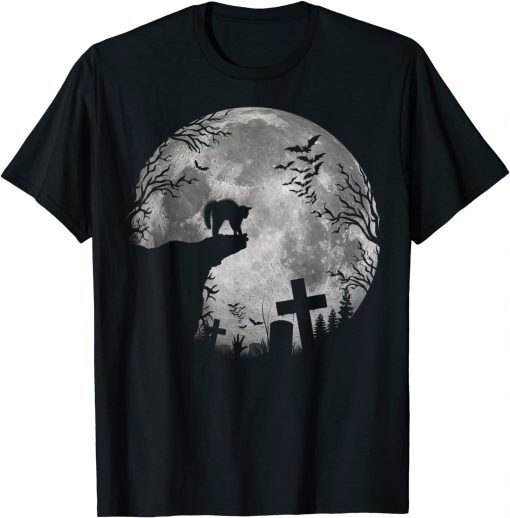 Halloween Bats and Black Cats Witchs Moon trick treat Shirt T-Shirt