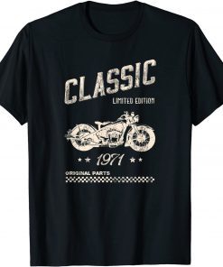 Men's 50th Birthday Shirt 1971 Vintage Classic Motorcycle Funny T-Shirt