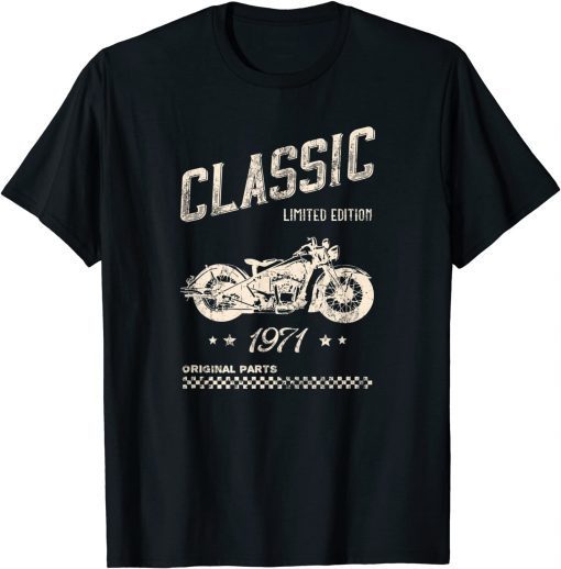 Men's 50th Birthday Shirt 1971 Vintage Classic Motorcycle Funny T-Shirt