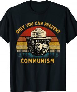 Shirts Vintage Tee Only You Can Prevent Communism, Camping Bear