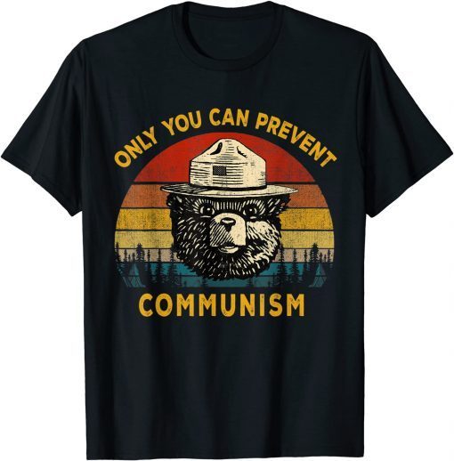 Shirts Vintage Tee Only You Can Prevent Communism, Camping Bear