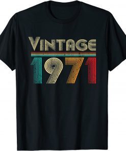 Vintage 1971 Retro 50 Years Old Men and Women 50th Birthday 2021 T-Shirt