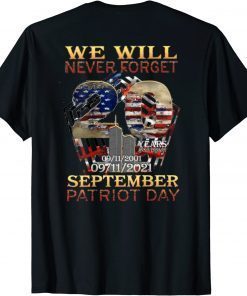 Classic Never Forget Day Memorial 20th Anniversary 911 Patriotic T-Shirt