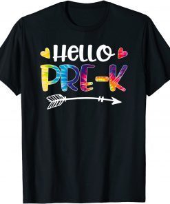 Tie Dye Hello Pre-K Boys Girls Teacher Pre K School Supplies 2021 Shirt T-Shirt