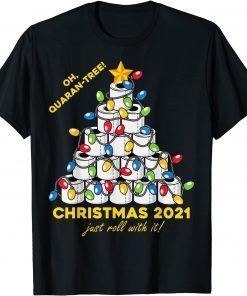 Funny Christmas 2021 Toliet Paper Tree Funny Xmas T-Shirt