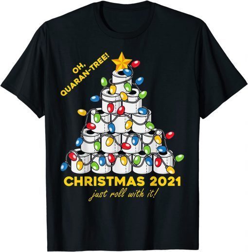 Funny Christmas 2021 Toliet Paper Tree Funny Xmas T-Shirt