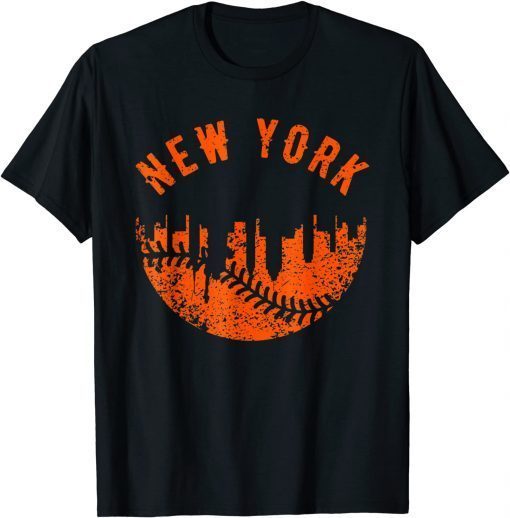 New York , Skyline , Baseball Vintage Met At Gameday Unisex T-Shirt