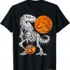 Halloween shirts for Boys Kids Dinosaur Skeleton T rex Scary Tee Shirt