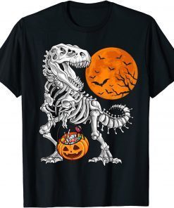 Halloween shirts for Boys Kids Dinosaur Skeleton T rex Scary Tee Shirt