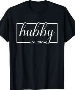 Official Mens Hubby Est. 2021, Husband, Married, Wedding, Wifey Matching T-Shirt