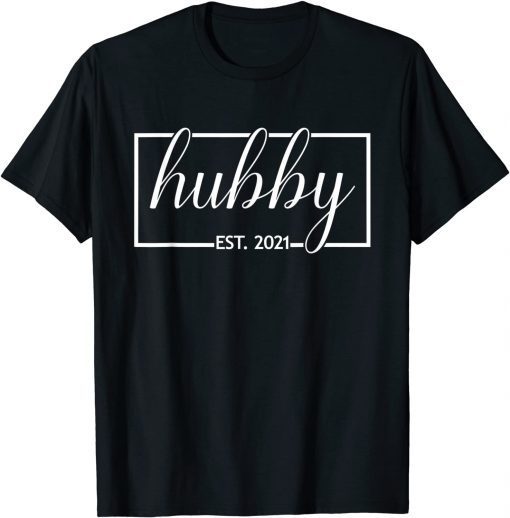 Official Mens Hubby Est. 2021, Husband, Married, Wedding, Wifey Matching T-Shirt