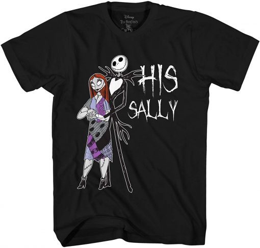 Disney Nightmare Before Christmas Her Jack His Sally Couples Adult Unisex T-Shirt