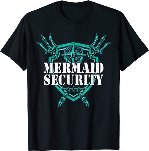 Official Mermaid Security Merman Pool Party Swimming T-Shirt