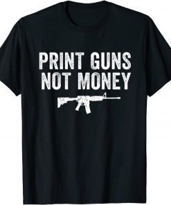 Unisex Print Guns Not Money Distressed Shirt T-Shirt