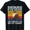 Jesus is my savior Motorcycles are my therapy jesus vintage Funny T-Shirt