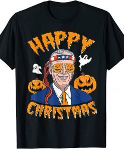 Funny Happy Christmas Halloween Jokes Pumpkin Boo Funny Joe Biden T-Shirt