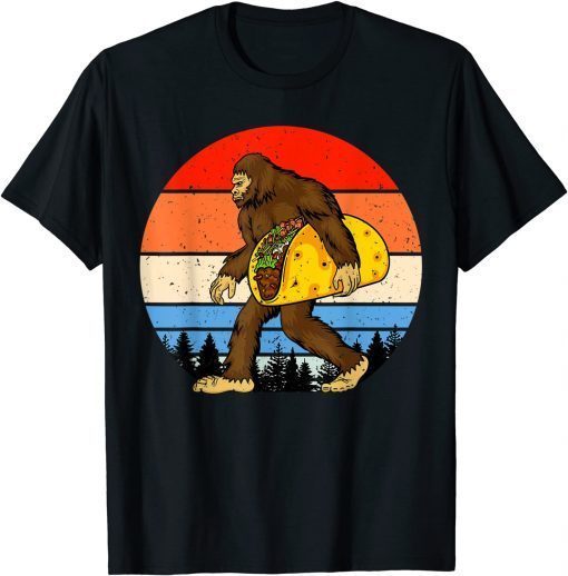 Bigfoot Holding A Taco Tshirt, Funny Taco Shirt, Taco Funny T-Shirt