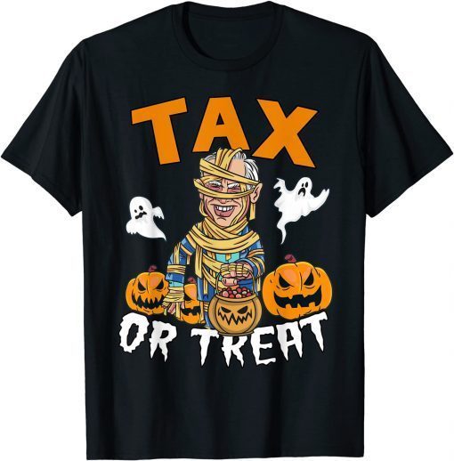 Official Tax Or Treat Halloween Sarcastic Pumpkin Boo Funny Joe Biden T-Shirt