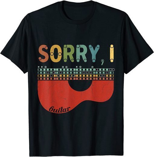 T-Shirt Sorry I-DGAF Sarcastic Hidden Message Guitar Chords Lovers