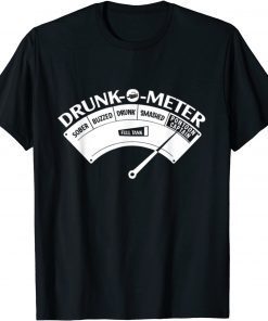 Drunk O Meter Sober Buzzed Drunk Smashed Pontoon Captain T-Shirt