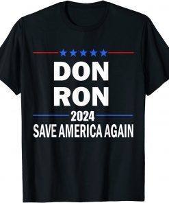 Official Trump Desantis 2024 Save America Again Republican Election T-Shirt