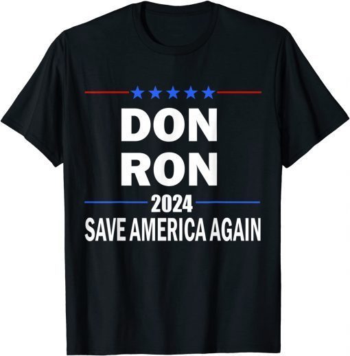 Official Trump Desantis 2024 Save America Again Republican Election T-Shirt