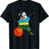 2021 Dabbing Penguin Rwanda Basketball Fans Jersey Rwandan Flag T-Shirt