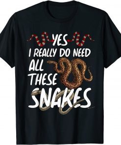 Funny Snake Designs For Men Women Herpetology Reptile Lovers T-Shirt