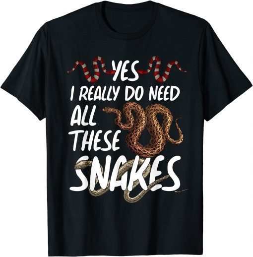 Funny Snake Designs For Men Women Herpetology Reptile Lovers T-Shirt