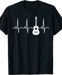 Acoustic Guitar Heartbeat Shirt - Guitar Musician Unisex Shirts