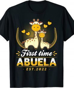 T-Shirt Abuela Gift First Time Abuela EST 2022 Giraffe Cute Funny