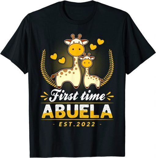 T-Shirt Abuela Gift First Time Abuela EST 2022 Giraffe Cute Funny