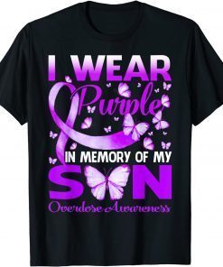 I Wear Purple In Memory For My Son Overdose Awareness Unisex T-Shirt