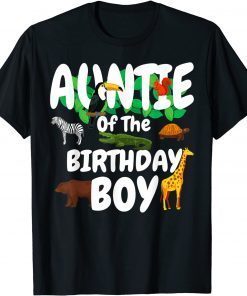 Auntie Of The Birthday Boy Jungle Animals T-Shirt