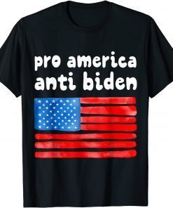 Pro America Anti Biden Flag Usa Impeach Joe Biden Anti Biden T-Shirt