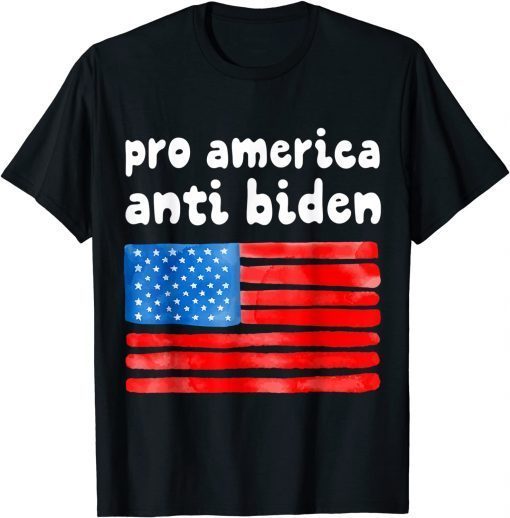 Pro America Anti Biden Flag Usa Impeach Joe Biden Anti Biden T-Shirt