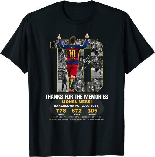2000-2021 Thank you Messi memories Tee Shirt