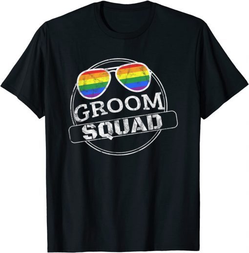 T-Shirt Gay Groom Squad Team Group Matching Wedding Bachelor Party