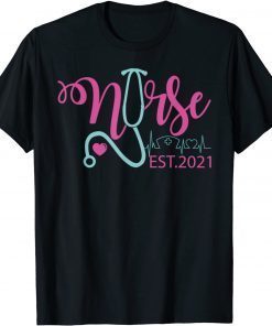 Nurse Est 2021 RN Nursing School Graduation, Graduate Gift T-Shirt