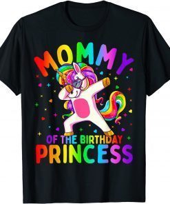 Mommy of the Birthday Princess Girl Dabbing Unicorn Mom Unisex T-Shirt