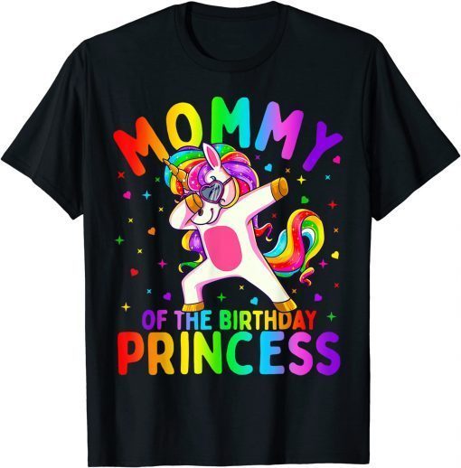 Mommy of the Birthday Princess Girl Dabbing Unicorn Mom Unisex T-Shirt