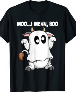 Official Ghost Cow Moo I Mean Boo Pumpkin Moon Halloween T-Shirt