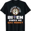 2021 Political Humor Whoever Voted Biden Owes Me Gas Money Funny T-Shirt
