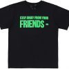 Official LBW Vlone X Friends T-Shirt Green Big V Printing Men's Shirts