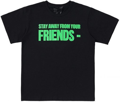 Official LBW Vlone X Friends T-Shirt Green Big V Printing Men's Shirts